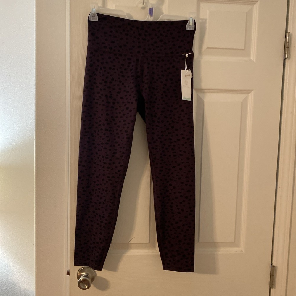 Balance‎ Collection Activewear Leggings Wild Plum/Black Animal Spots Large